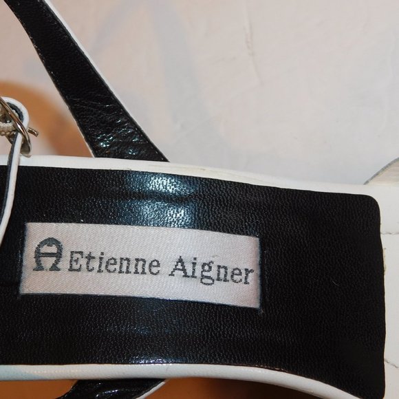 Eitenne Aigner Wedge Heel Leather Sandals Open Toe - Picture 8 of 10